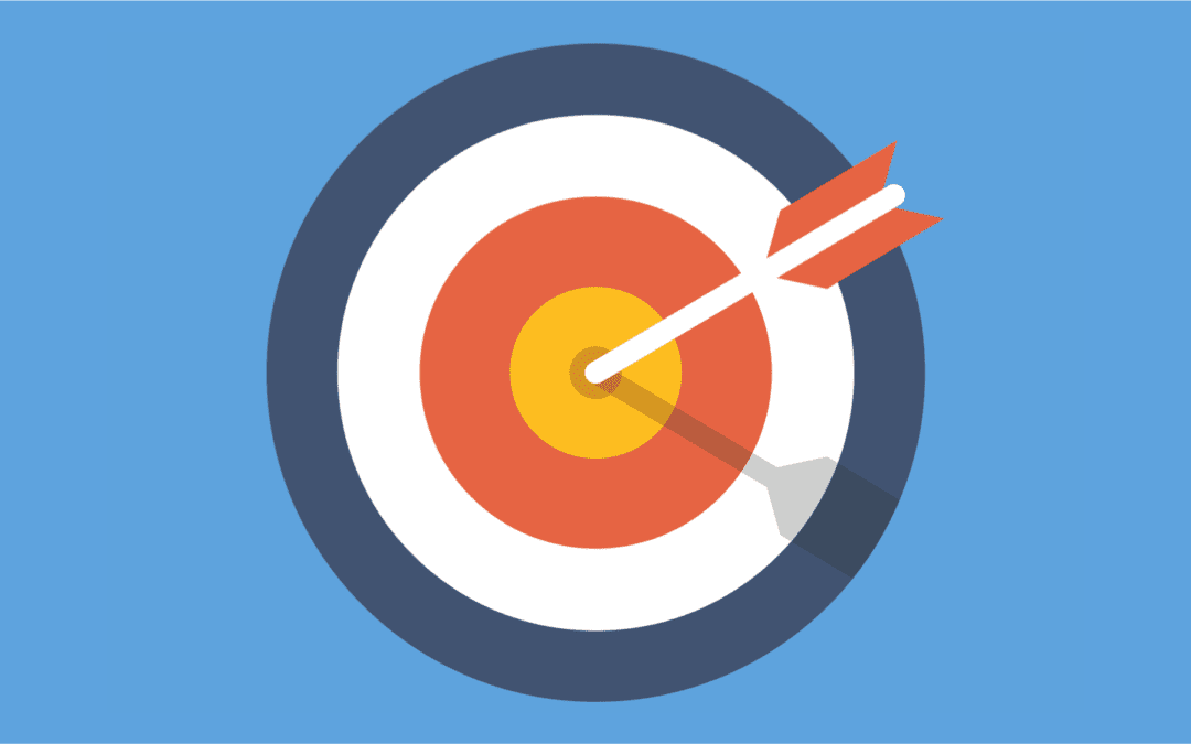 Graphic showing an arrow though the bullseye of a target