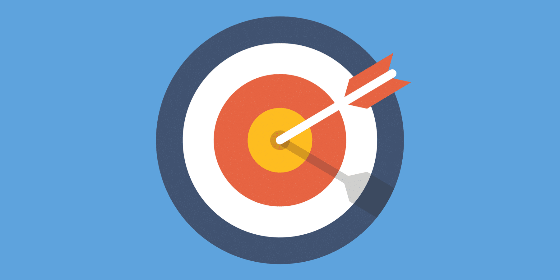 Graphic showing an arrow though the bullseye of a target