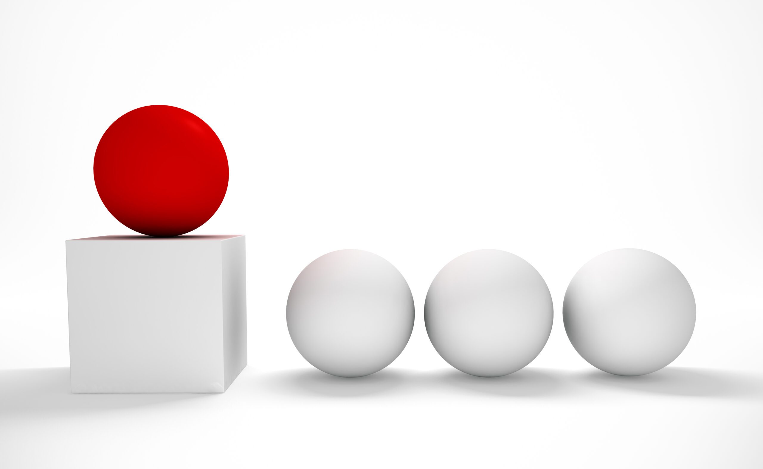 Abstract graphic of a ball on top of a square